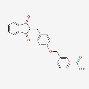 molecular formula C24H16O5 B3709556 3-({4-[(1,3-dioxo-1,3-dihydro-2H-inden-2-ylidene)methyl]phenoxy}methyl)benzoic acid 