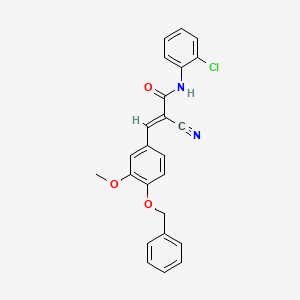 molecular formula C24H19ClN2O3 B3709582 3-[4-(benzyloxy)-3-methoxyphenyl]-N-(2-chlorophenyl)-2-cyanoacrylamide 