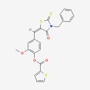 4-[(3-benzyl-4-oxo-2-thioxo-1,3-thiazolidin-5-ylidene)methyl]-2-methoxyphenyl 2-thiophenecarboxylate