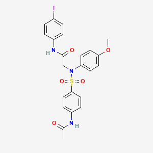 2-(N-(4-acetamidophenyl)sulfonyl-4-methoxyanilino)-N-(4-iodophenyl)acetamide