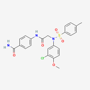 4-({N-(3-chloro-4-methoxyphenyl)-N-[(4-methylphenyl)sulfonyl]glycyl}amino)benzamide