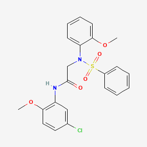 molecular formula C22H21ClN2O5S B3709642 N~1~-(5-chloro-2-methoxyphenyl)-N~2~-(2-methoxyphenyl)-N~2~-(phenylsulfonyl)glycinamide 