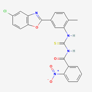 N-{[5-(5-chloro-1,3-benzoxazol-2-yl)-2-methylphenyl]carbamothioyl}-2-nitrobenzamide