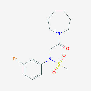 molecular formula C15H21BrN2O3S B3709664 N-[2-(1-azepanyl)-2-oxoethyl]-N-(3-bromophenyl)methanesulfonamide CAS No. 6478-15-5