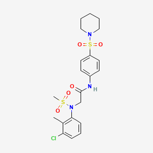 molecular formula C21H26ClN3O5S2 B3709668 N~2~-(3-chloro-2-methylphenyl)-N~2~-(methylsulfonyl)-N~1~-[4-(1-piperidinylsulfonyl)phenyl]glycinamide 