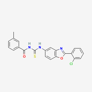 molecular formula C22H16ClN3O2S B3709686 N-{[2-(2-chlorophenyl)-1,3-benzoxazol-5-yl]carbamothioyl}-3-methylbenzamide 