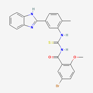 molecular formula C23H19BrN4O2S B3709710 N-({[5-(1H-benzimidazol-2-yl)-2-methylphenyl]amino}carbonothioyl)-5-bromo-2-methoxybenzamide 