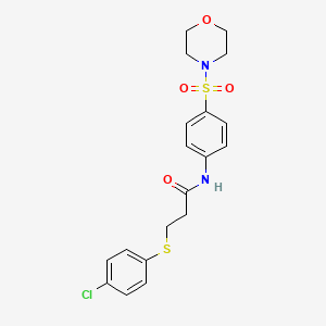 molecular formula C19H21ClN2O4S2 B3709715 3-[(4-chlorophenyl)thio]-N-[4-(4-morpholinylsulfonyl)phenyl]propanamide 