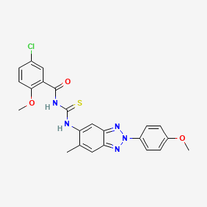 1-(5-CHLORO-2-METHOXYBENZOYL)-3-[2-(4-METHOXYPHENYL)-6-METHYL-1,2,3-BENZOTRIAZOL-5-YL]THIOUREA