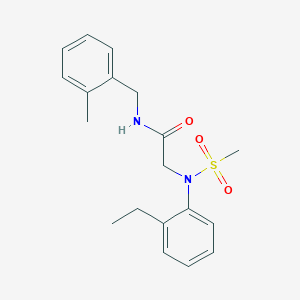 2-(2-ethyl-N-methylsulfonylanilino)-N-[(2-methylphenyl)methyl]acetamide