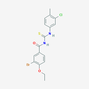 molecular formula C17H16BrClN2O2S B3709784 3-bromo-N-[(3-chloro-4-methylphenyl)carbamothioyl]-4-ethoxybenzamide 