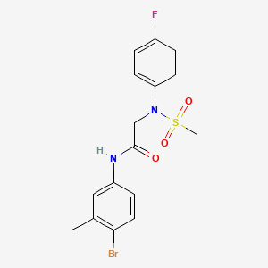 molecular formula C16H16BrFN2O3S B3709805 N~1~-(4-bromo-3-methylphenyl)-N~2~-(4-fluorophenyl)-N~2~-(methylsulfonyl)glycinamide 