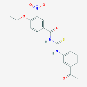 molecular formula C18H17N3O5S B3709820 N-[(3-acetylphenyl)carbamothioyl]-4-ethoxy-3-nitrobenzamide 