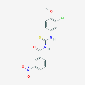 N-[(3-chloro-4-methoxyphenyl)carbamothioyl]-4-methyl-3-nitrobenzamide