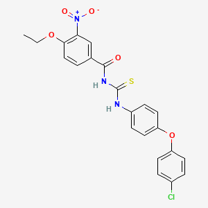 molecular formula C22H18ClN3O5S B3709875 N-{[4-(4-chlorophenoxy)phenyl]carbamothioyl}-4-ethoxy-3-nitrobenzamide 