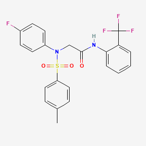 molecular formula C22H18F4N2O3S B3709885 N~2~-(4-fluorophenyl)-N~2~-[(4-methylphenyl)sulfonyl]-N~1~-[2-(trifluoromethyl)phenyl]glycinamide 