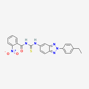 molecular formula C22H18N6O3S B3709909 N-({[2-(4-ethylphenyl)-2H-1,2,3-benzotriazol-5-yl]amino}carbonothioyl)-2-nitrobenzamide 