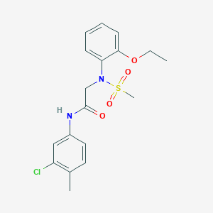 molecular formula C18H21ClN2O4S B3709918 N~1~-(3-chloro-4-methylphenyl)-N~2~-(2-ethoxyphenyl)-N~2~-(methylsulfonyl)glycinamide 