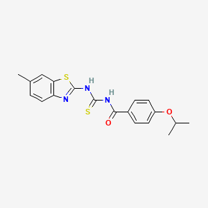 4-isopropoxy-N-{[(6-methyl-1,3-benzothiazol-2-yl)amino]carbonothioyl}benzamide