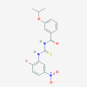 molecular formula C17H16FN3O4S B3709939 N-[(2-fluoro-5-nitrophenyl)carbamothioyl]-3-(propan-2-yloxy)benzamide 