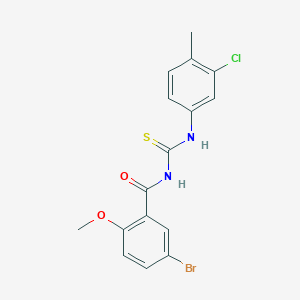 5-bromo-N-[(3-chloro-4-methylphenyl)carbamothioyl]-2-methoxybenzamide