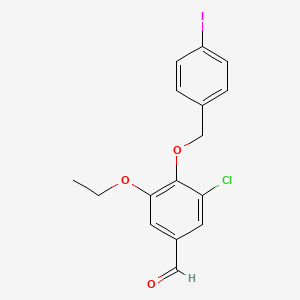 3-chloro-5-ethoxy-4-[(4-iodobenzyl)oxy]benzaldehyde