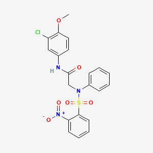 molecular formula C21H18ClN3O6S B3710009 N-(3-chloro-4-methoxyphenyl)-2-(N-(2-nitrophenyl)sulfonylanilino)acetamide 