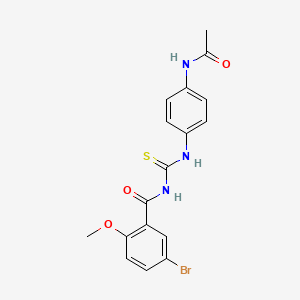 molecular formula C17H16BrN3O3S B3710012 N-({[4-(acetylamino)phenyl]amino}carbonothioyl)-5-bromo-2-methoxybenzamide 