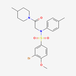 3-bromo-4-methoxy-N-(4-methylphenyl)-N-[2-(4-methyl-1-piperidinyl)-2-oxoethyl]benzenesulfonamide