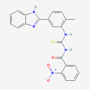 molecular formula C22H17N5O3S B3710042 N-{[5-(1H-benzimidazol-2-yl)-2-methylphenyl]carbamothioyl}-2-nitrobenzamide 