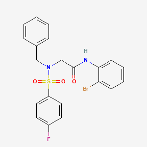 molecular formula C21H18BrFN2O3S B3710050 2-[benzyl-(4-fluorophenyl)sulfonylamino]-N-(2-bromophenyl)acetamide 