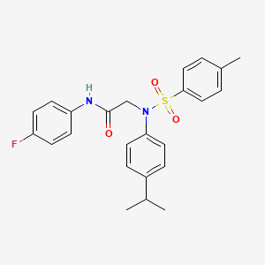 molecular formula C24H25FN2O3S B3710062 N~1~-(4-fluorophenyl)-N~2~-(4-isopropylphenyl)-N~2~-[(4-methylphenyl)sulfonyl]glycinamide 