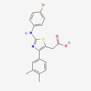 [2-[(4-bromophenyl)amino]-4-(3,4-dimethylphenyl)-1,3-thiazol-5-yl]acetic acid