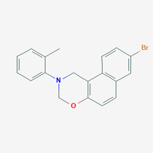 molecular formula C19H16BrNO B3710094 8-Bromo-2-(2-methylphenyl)-1H,2H,3H-naphtho[1,2-E][1,3]oxazine 