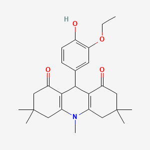 9-(3-ethoxy-4-hydroxyphenyl)-3,3,6,6,10-pentamethyl-3,4,6,7,9,10-hexahydro-1,8(2H,5H)-acridinedione