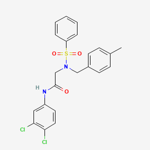 molecular formula C22H20Cl2N2O3S B3710153 N~1~-(3,4-dichlorophenyl)-N~2~-(4-methylbenzyl)-N~2~-(phenylsulfonyl)glycinamide 