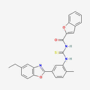 molecular formula C26H21N3O3S B3710156 N-[[5-(5-ethyl-1,3-benzoxazol-2-yl)-2-methylphenyl]carbamothioyl]-1-benzofuran-2-carboxamide CAS No. 428504-83-0