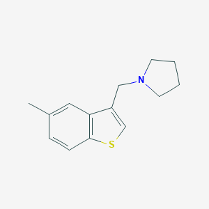 molecular formula C14H17NS B371016 1-[(5-Methyl-1-benzothiophen-3-yl)methyl]pyrrolidine 