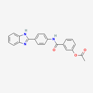 molecular formula C22H17N3O3 B3710164 3-({[4-(1H-benzimidazol-2-yl)phenyl]amino}carbonyl)phenyl acetate 