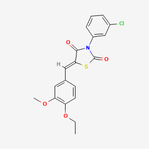 molecular formula C19H16ClNO4S B3710171 3-(3-chlorophenyl)-5-(4-ethoxy-3-methoxybenzylidene)-1,3-thiazolidine-2,4-dione 