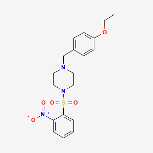 molecular formula C19H23N3O5S B3710202 1-[(4-ETHOXYPHENYL)METHYL]-4-(2-NITROBENZENESULFONYL)PIPERAZINE 