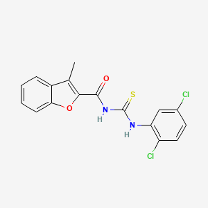 molecular formula C17H12Cl2N2O2S B3710245 N-[(2,5-dichlorophenyl)carbamothioyl]-3-methyl-1-benzofuran-2-carboxamide 