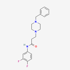 molecular formula C20H23F2N3O B3710247 3-(4-benzyl-1-piperazinyl)-N-(3,4-difluorophenyl)propanamide 