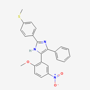 molecular formula C23H19N3O3S B3710248 5-(2-methoxy-5-nitrophenyl)-2-(4-methylsulfanylphenyl)-4-phenyl-1H-imidazole 