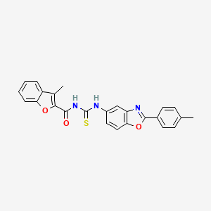 molecular formula C25H19N3O3S B3710256 3-methyl-N-{[2-(4-methylphenyl)-1,3-benzoxazol-5-yl]carbamothioyl}-1-benzofuran-2-carboxamide 