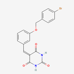 5-{3-[(4-bromobenzyl)oxy]benzylidene}-2,4,6(1H,3H,5H)-pyrimidinetrione