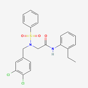 molecular formula C23H22Cl2N2O3S B3710268 N~2~-(3,4-dichlorobenzyl)-N-(2-ethylphenyl)-N~2~-(phenylsulfonyl)glycinamide 