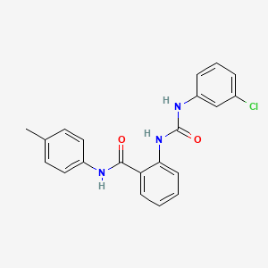 molecular formula C21H18ClN3O2 B3710281 2-{[(3-CHLOROANILINO)CARBONYL]AMINO}-N~1~-(4-METHYLPHENYL)BENZAMIDE 