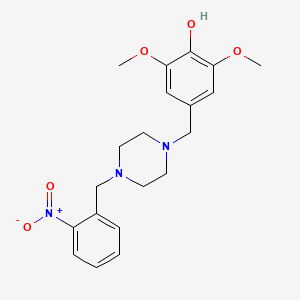 molecular formula C20H25N3O5 B3710292 2,6-DIMETHOXY-4-{[4-(2-NITROBENZYL)PIPERAZINO]METHYL}PHENOL 