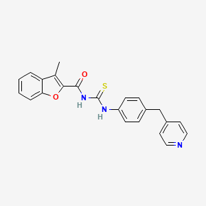 molecular formula C23H19N3O2S B3710295 3-(3-METHYL-1-BENZOFURAN-2-CARBONYL)-1-{4-[(PYRIDIN-4-YL)METHYL]PHENYL}THIOUREA 